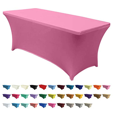 Obdélníkové strečové potahy na stůl z spandexu Růžový 4 stop/48"D x 24"Š x 30"V Polyester pro skládací stoly