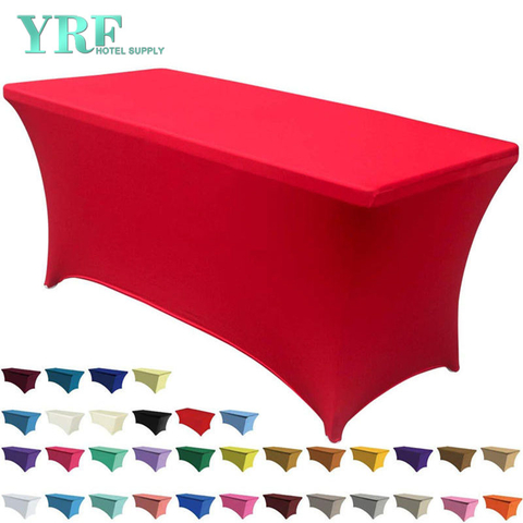 Podlouhlý natahovací potah na stůl ze spandexu červený 8 stop/96"D x 30"Š x 30"V Polyester pro skládací stoly