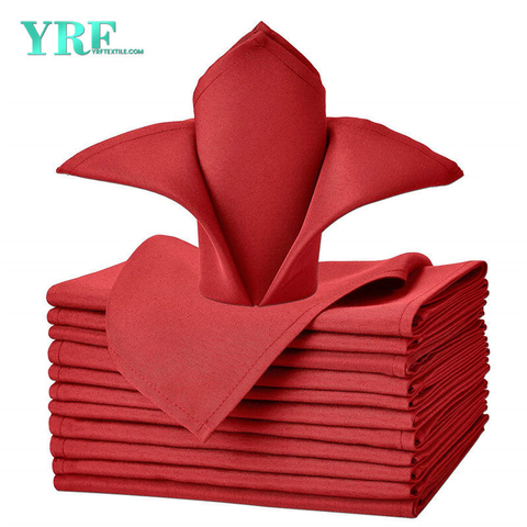 Látkové ubrousky Pure Red 17x17" palce 100% polyester omyvatelné a znovu použitelné pro restauraci