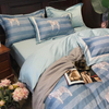 Kvalitní bavlněné ložní prádlo s potiskem pohodlné pro manželskou postel