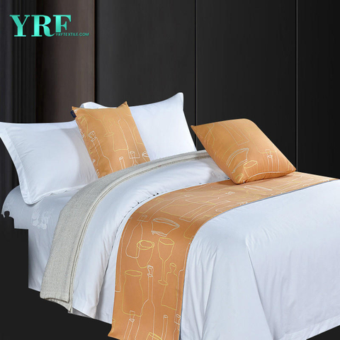 Špičkový pokoj pro hosty Jednoduché prádlo Tisk Design Sandy Brown Decoration Bed Flags